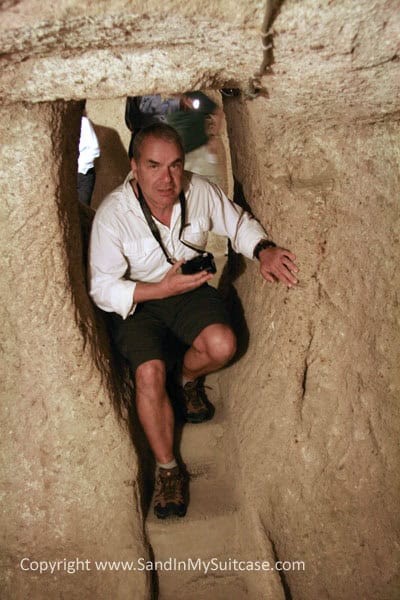 Is that George squeezing through a tunnel at Kaymakli Underground City Cappadocia cave cities