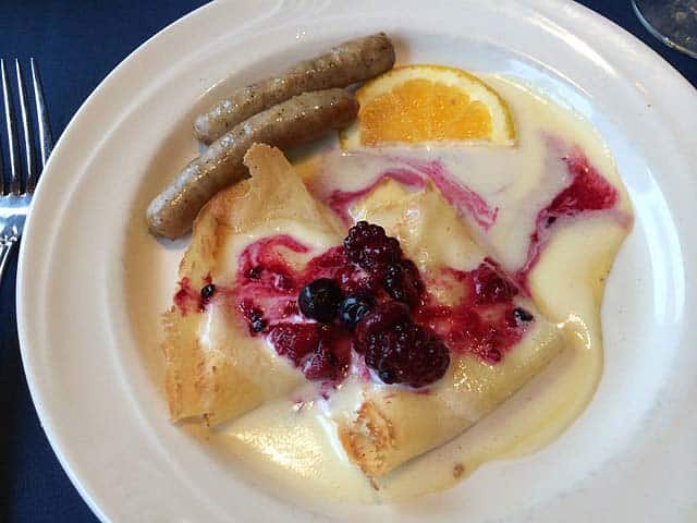 Yummy crepes for breakfast - photo Un-Cruise Adventures