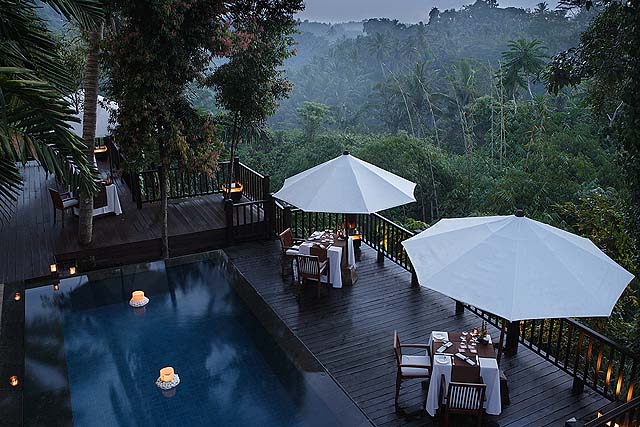 The Dining Corner at Ubud overlooks the Ayung River - photo Kayumanis Ubud