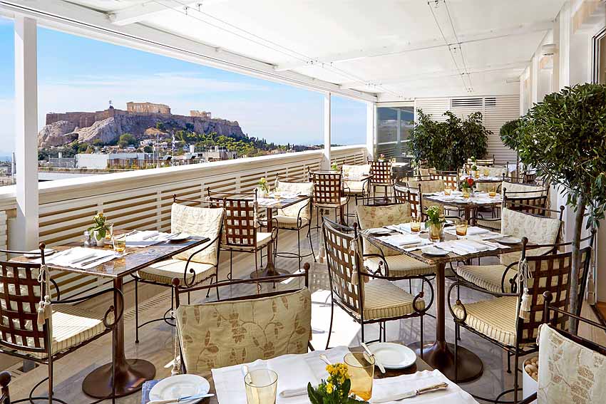 Coffee with a view! We ate breakfast on this terrace gazing out at the Acropolis