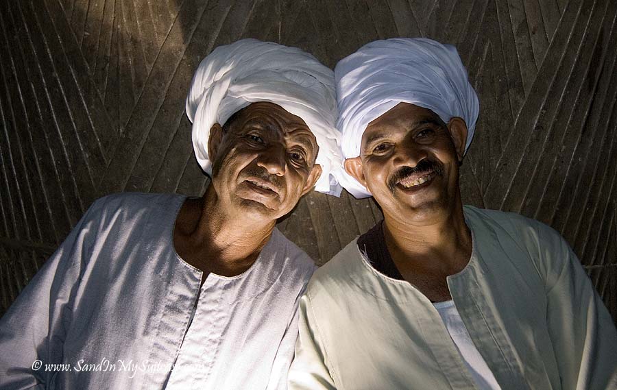 smiling faces - night watchmen Edfu Temple, Egypt