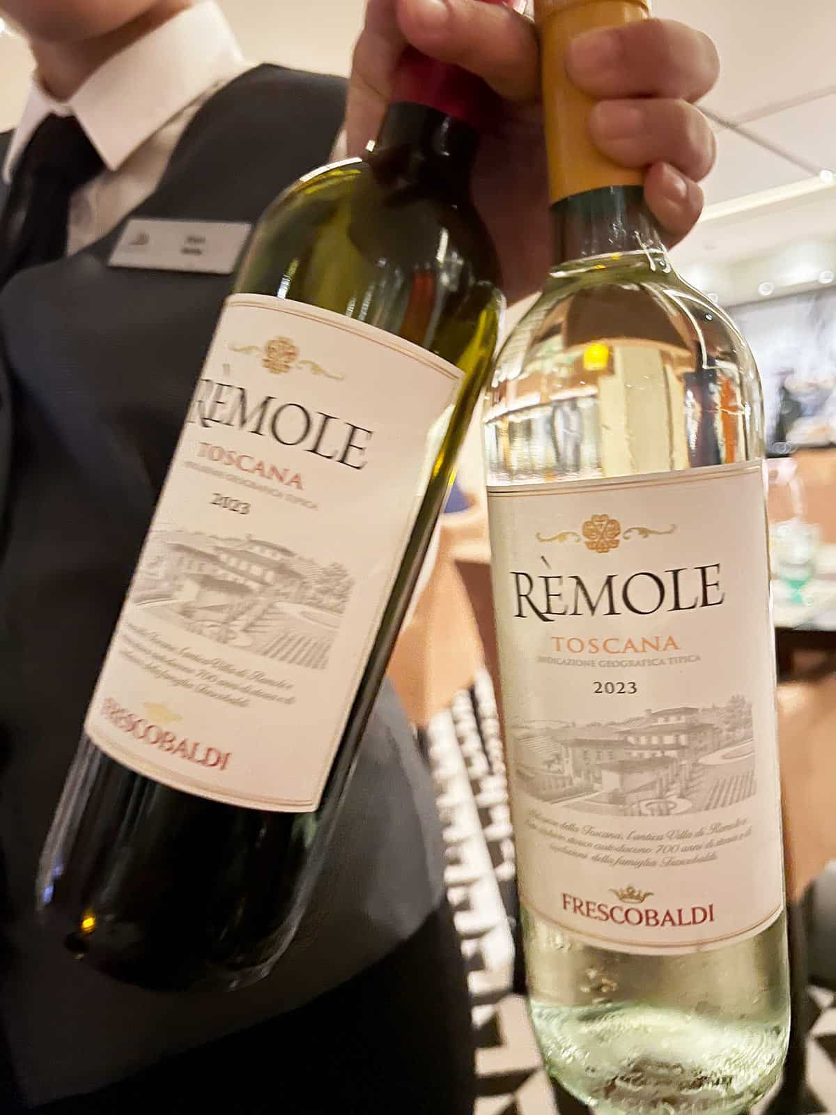 Complimentary house wine at Manfredi's on Viking Ocean Cruises