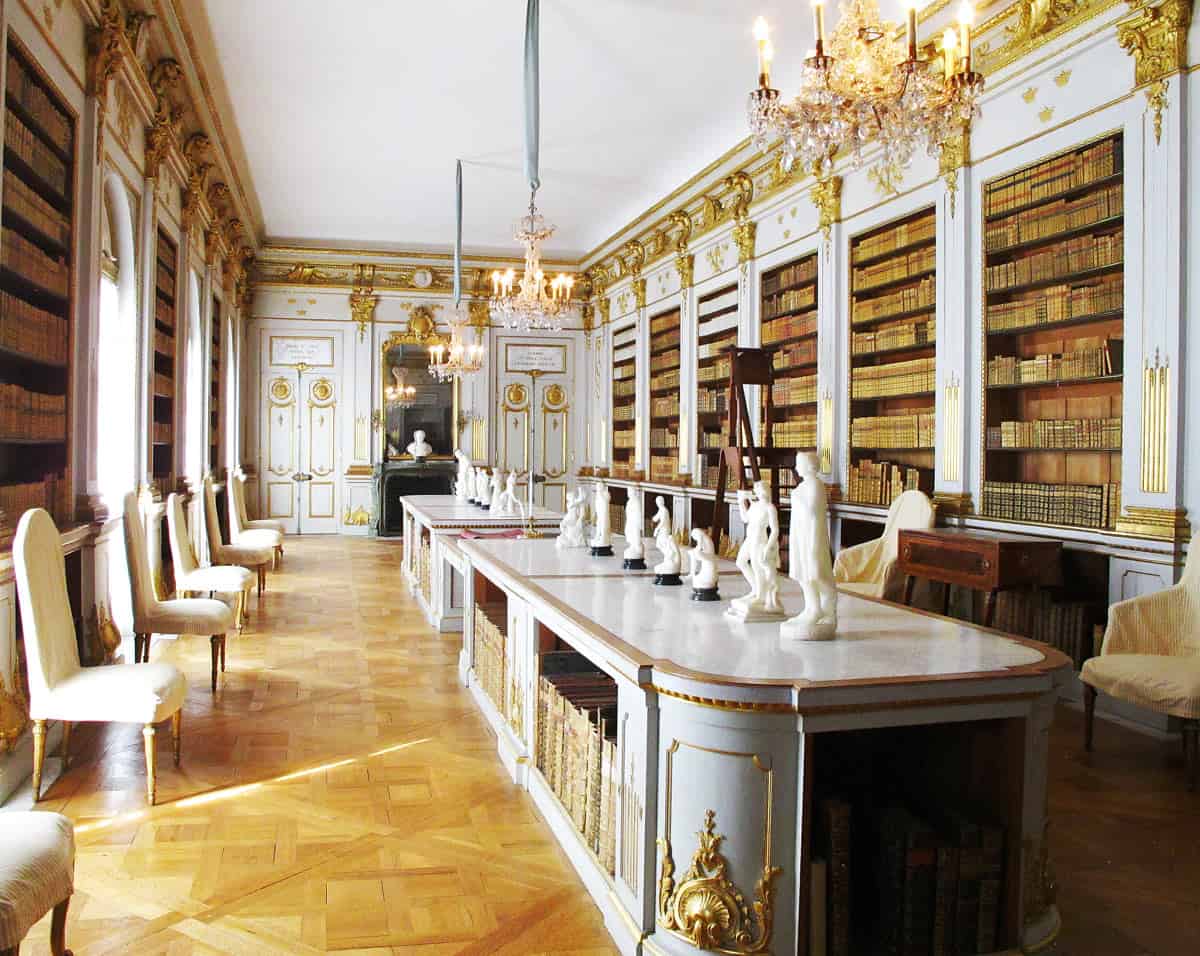 Gold and white Drottningholm Palace library
