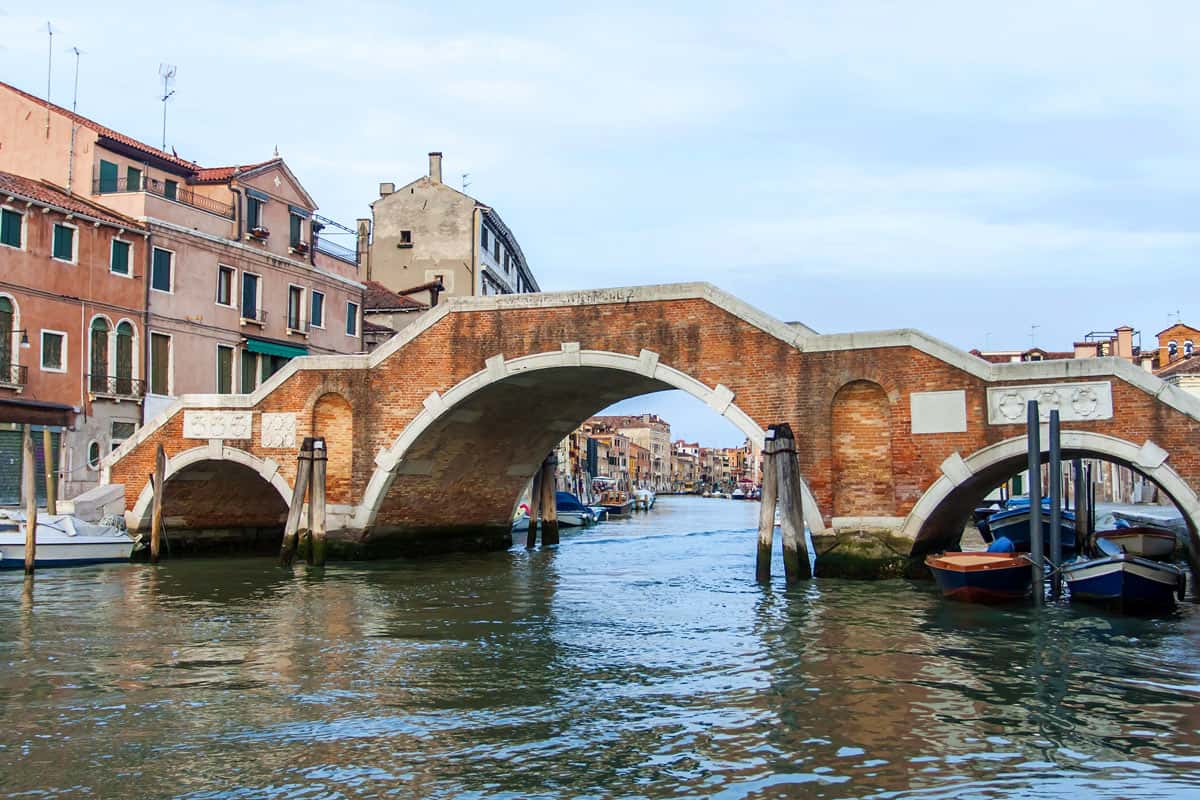 Venice's unique Bridge of Three Arches