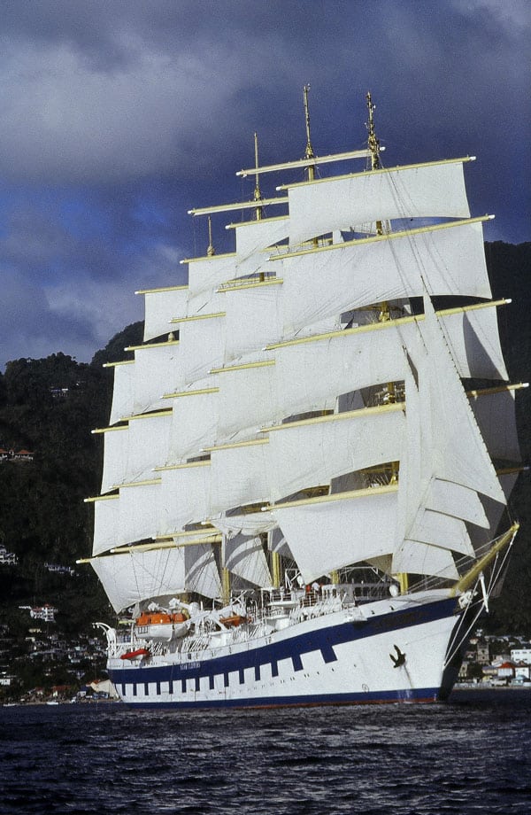 Royal Clipper ship under full sail