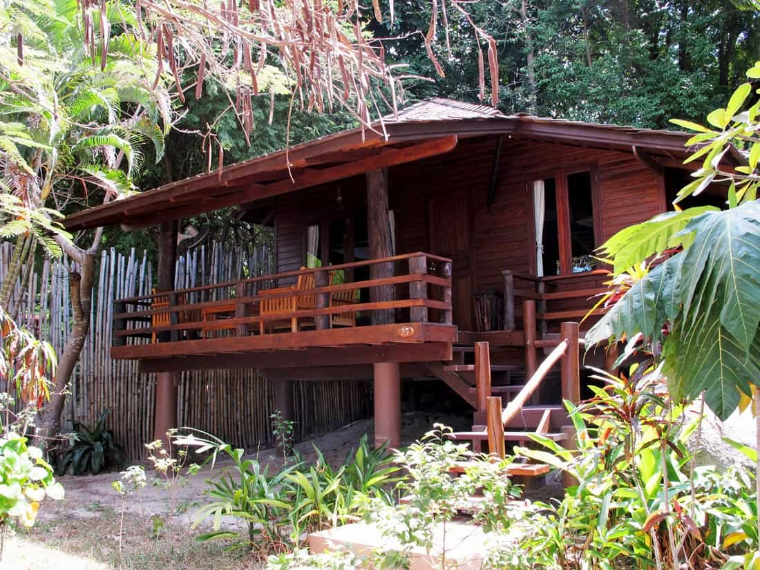 Wooden Thai-style bungalow at Sensi Paradise Beach Resort, Koh Tao