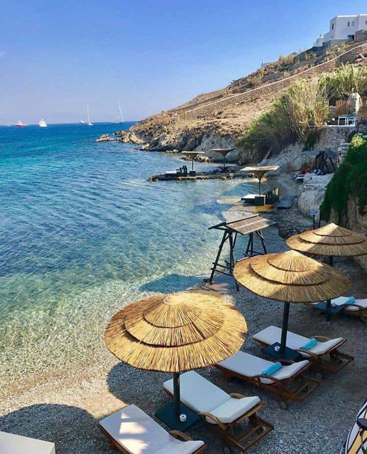 It may be small, but this pebbly beach at Kivotos is one of the best private Mykonos beaches
