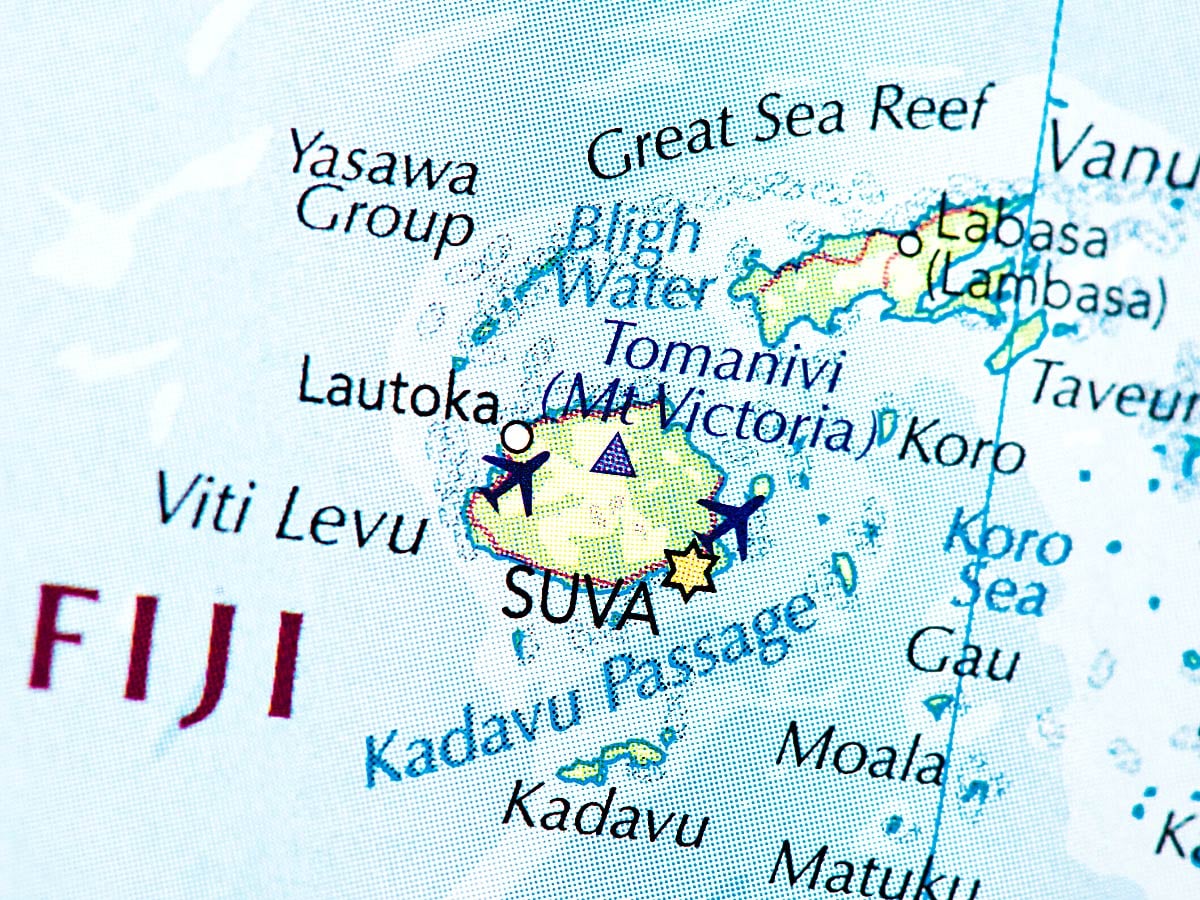 Fiji island map