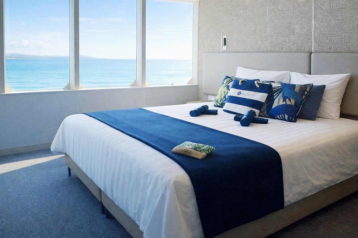Cabin onboard MV Yasawa Princess II, with blue carpet