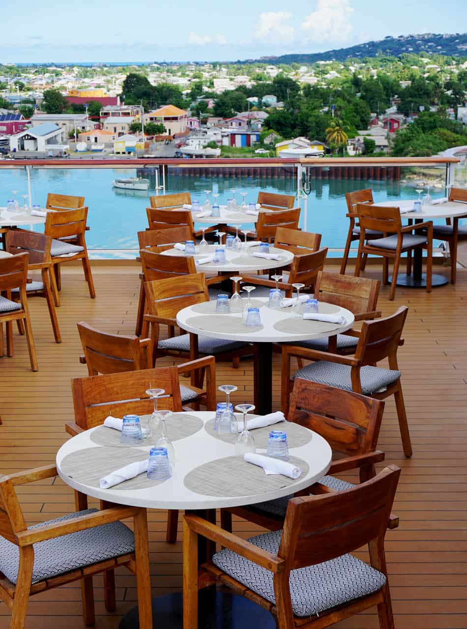 Dining alfresco on the Viking Sea cruise ship