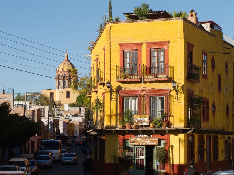 Yellow, red, ochre, pink -- San Miguel de Allende's buildings are so bright and colorful!