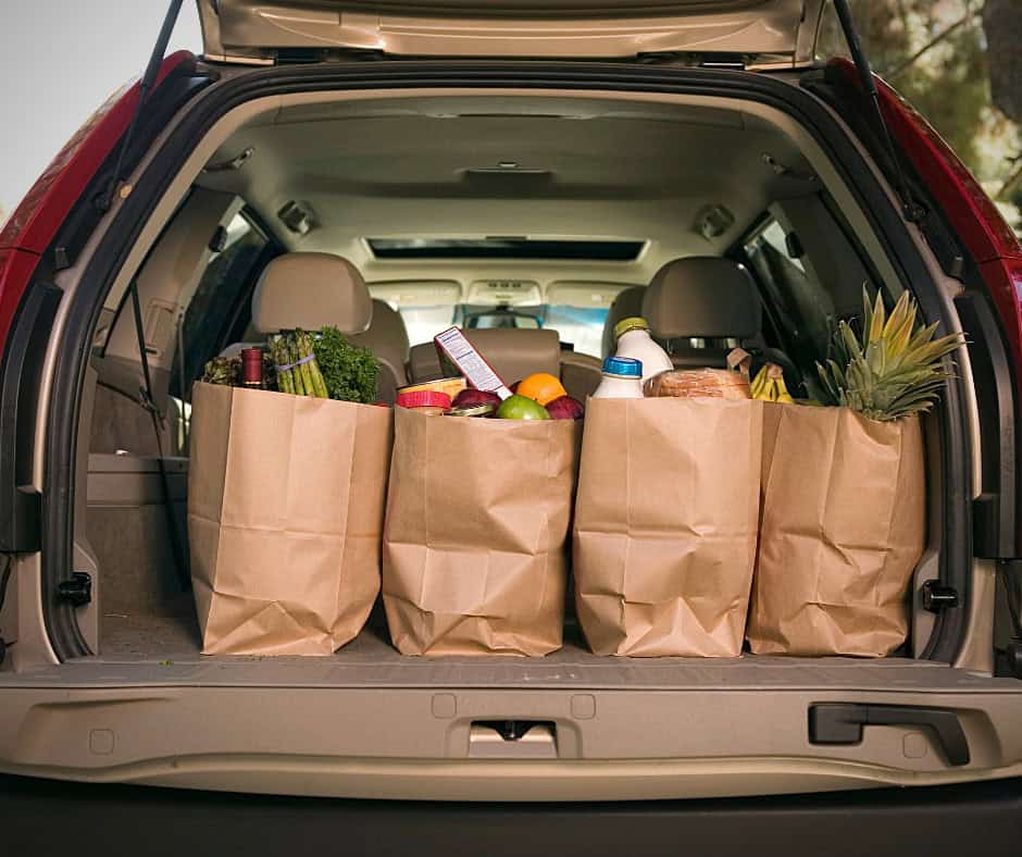 Groceries in back of Cabo Transfers' vehicle