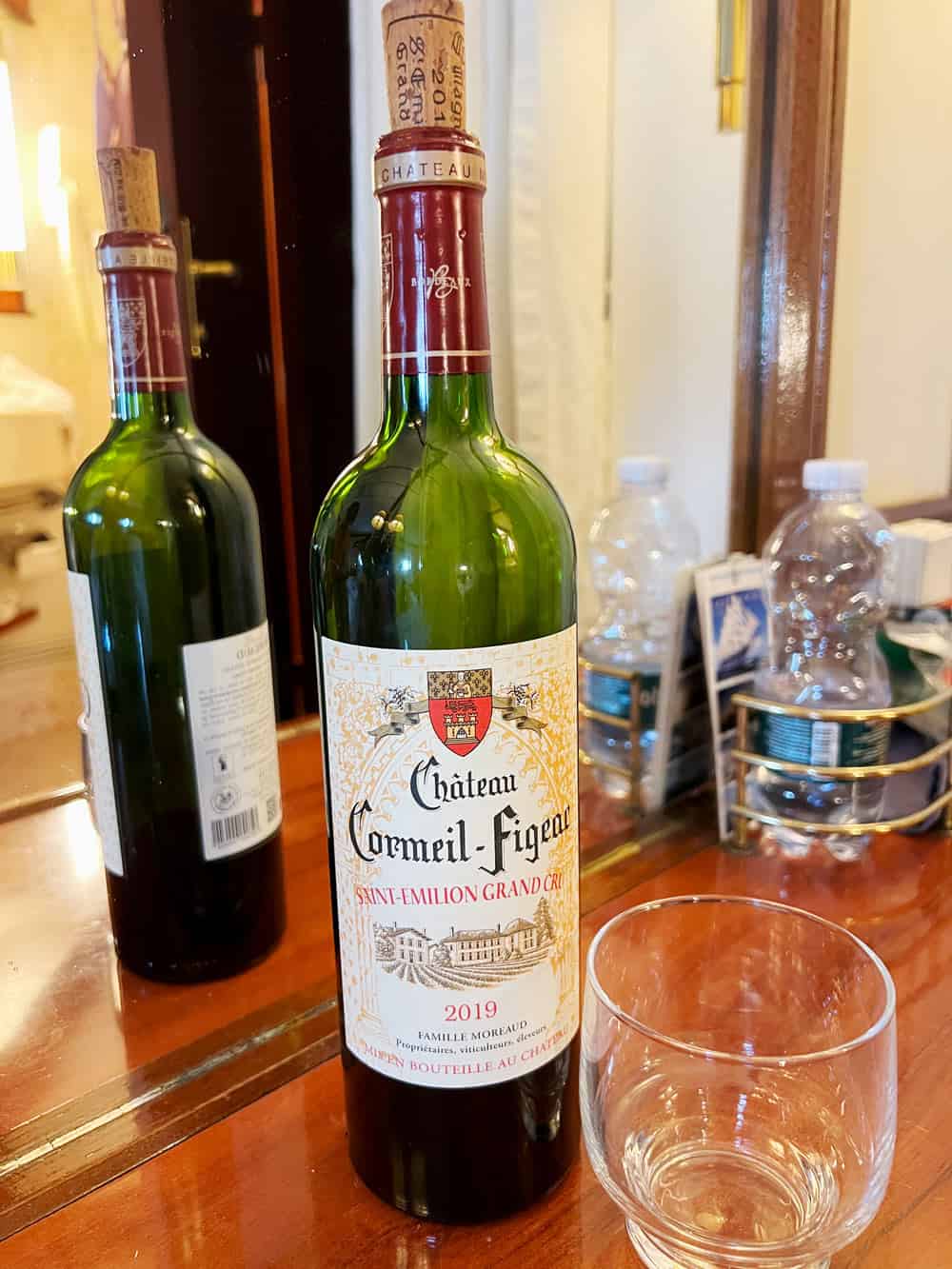 The bottle of wine we couldn’t resist bringing aboard for sipping in our cabin on our Star Clippers cruise
