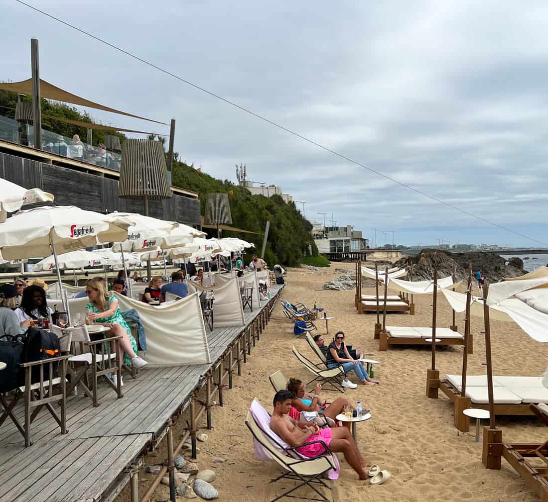 Beachfront café in Foz, Portugal
