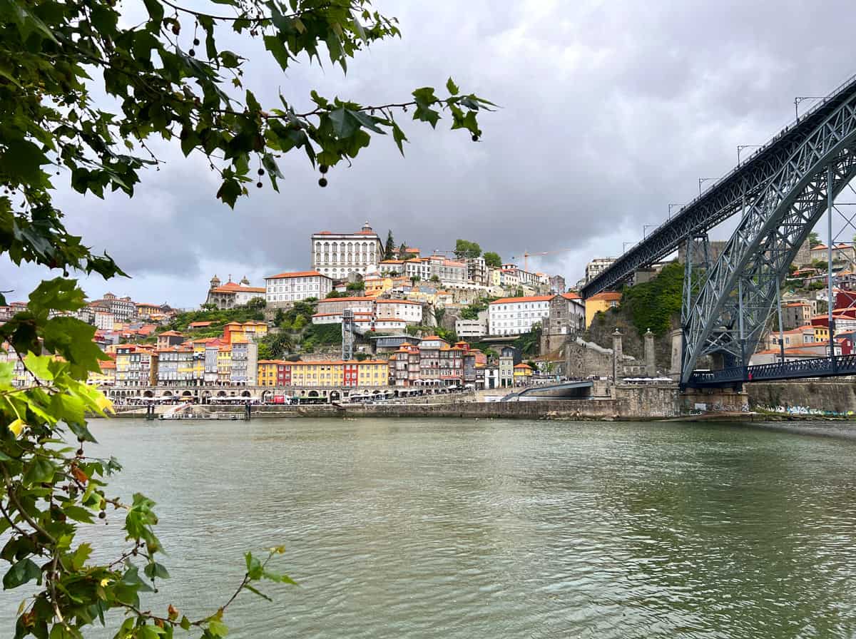 Colorful buildings of Porto Old Town and Dom Luis 1 Bridge