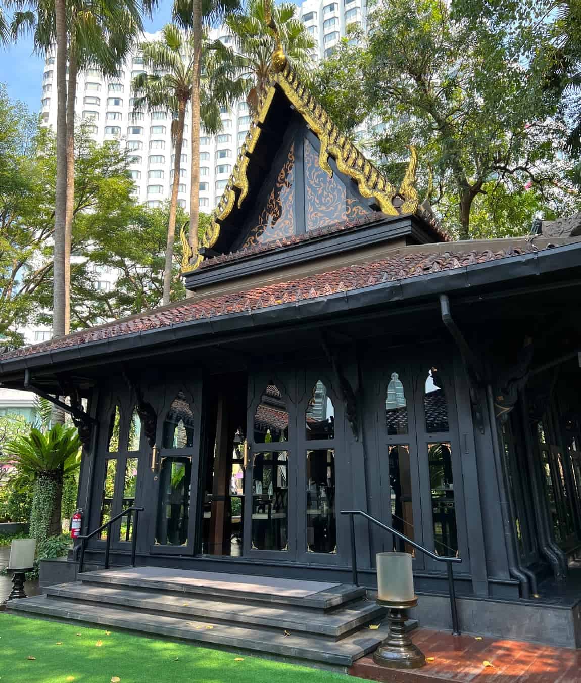 Traditional dark-teak Thai pavilion housing the Salathip restaurant at Shangri-La Bangkok