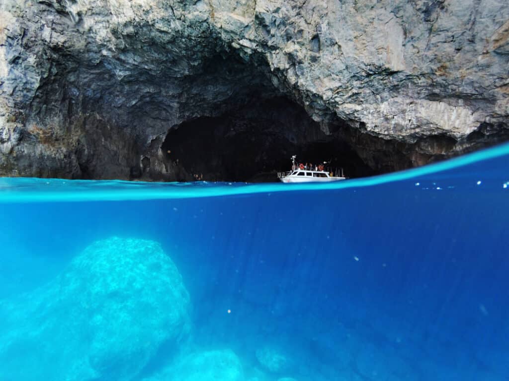Sea cave in Kythera