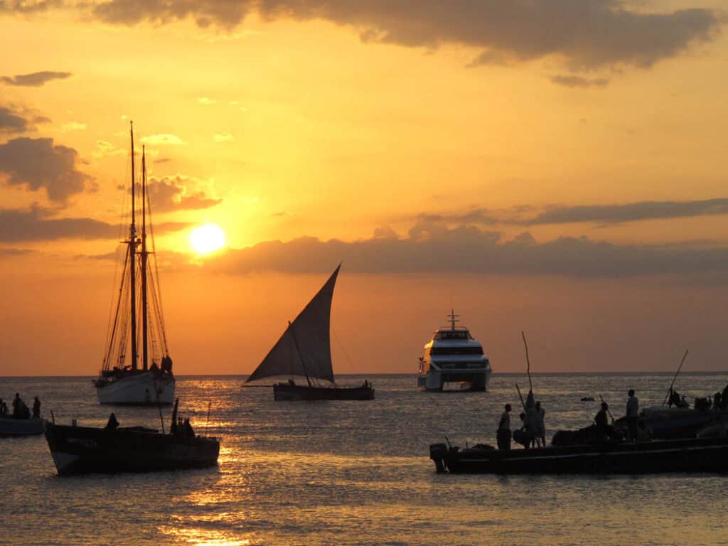 Sunset dhow cruise in Stone Town, Zanzibar