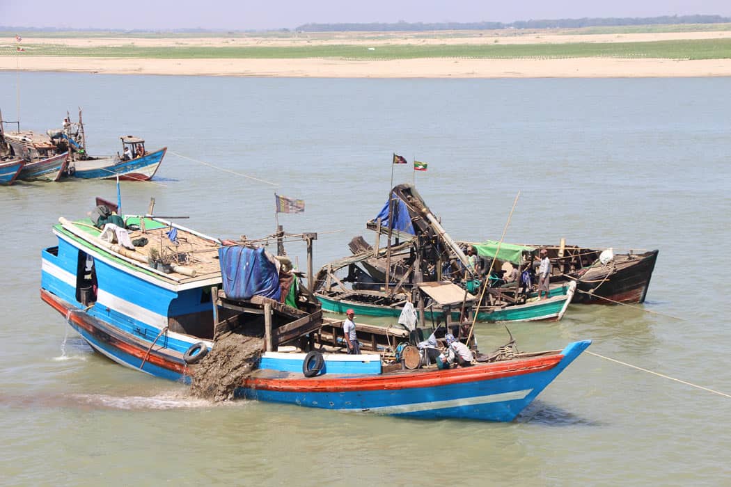 Dredging boats near Yangon