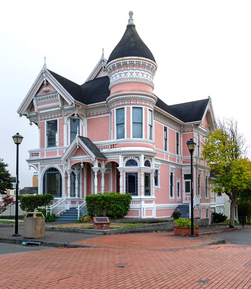 The "Pink Lady" is a Queen Ann style home across the street from the Carson Mansion in Eureka.