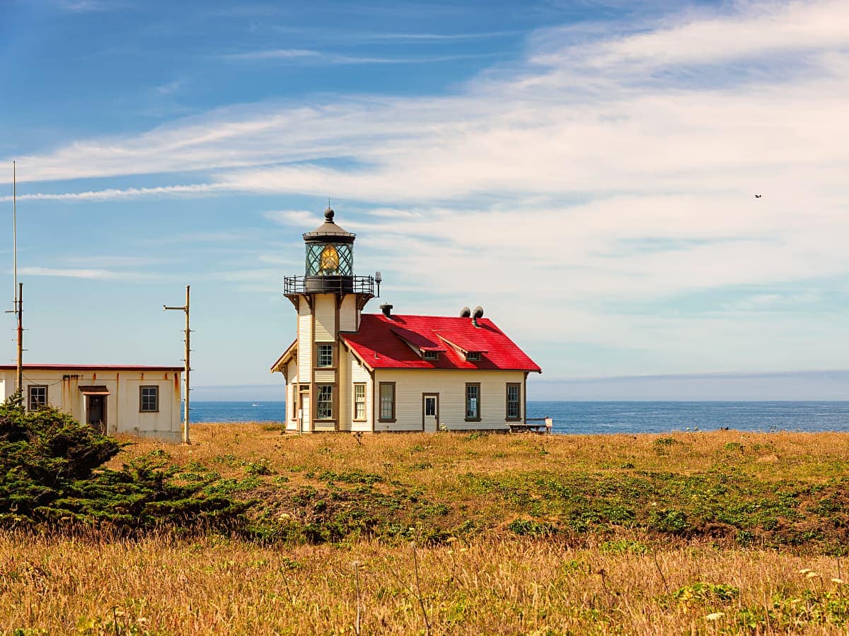 The Pt. Cabrillo Lighthouse is one of two restored lighthouses you can visit in Mendocino.