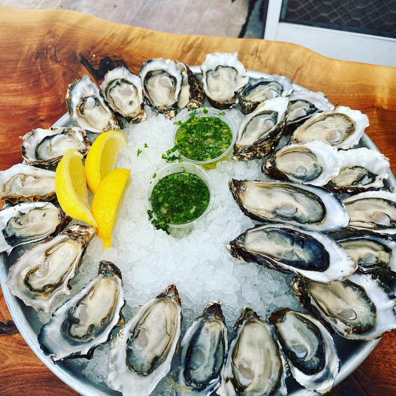 Perfectly shucked oysters at The Marshall Store