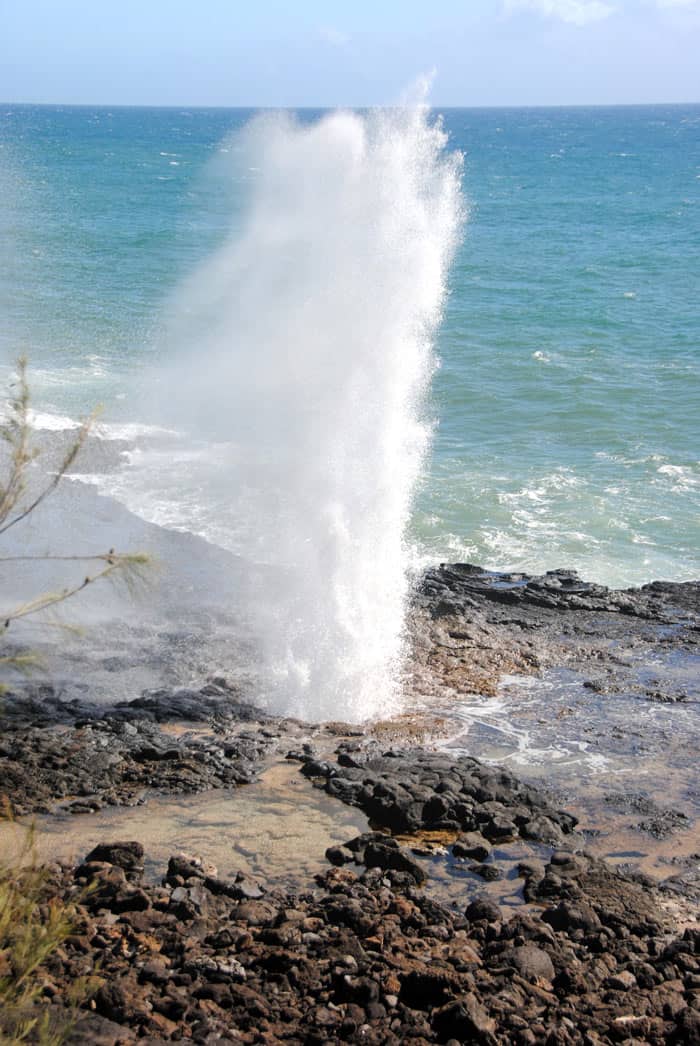 The Spouting Horn is one of most photographed spots on Kauai's South Shore.