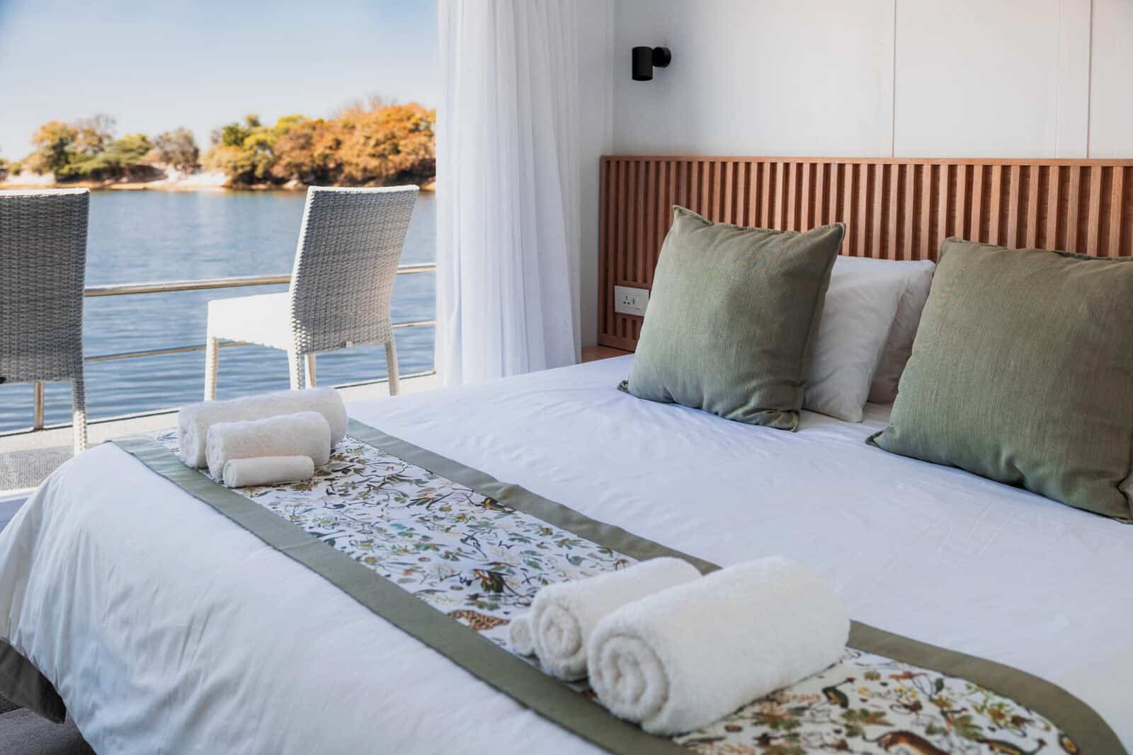 A Chobe Princess superior cabin with balcony