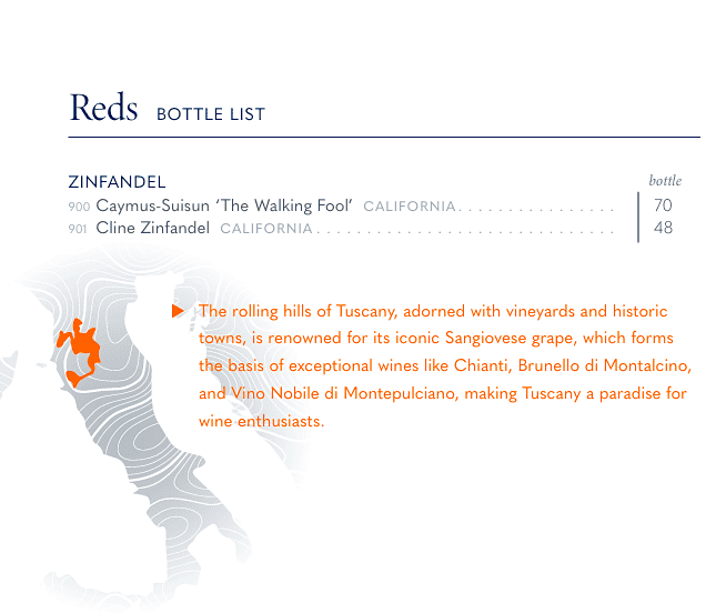 Holland America red wine bottle list page 8