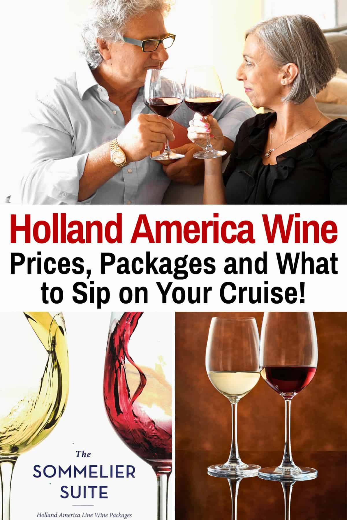 Holland America wine packages, menus and prices