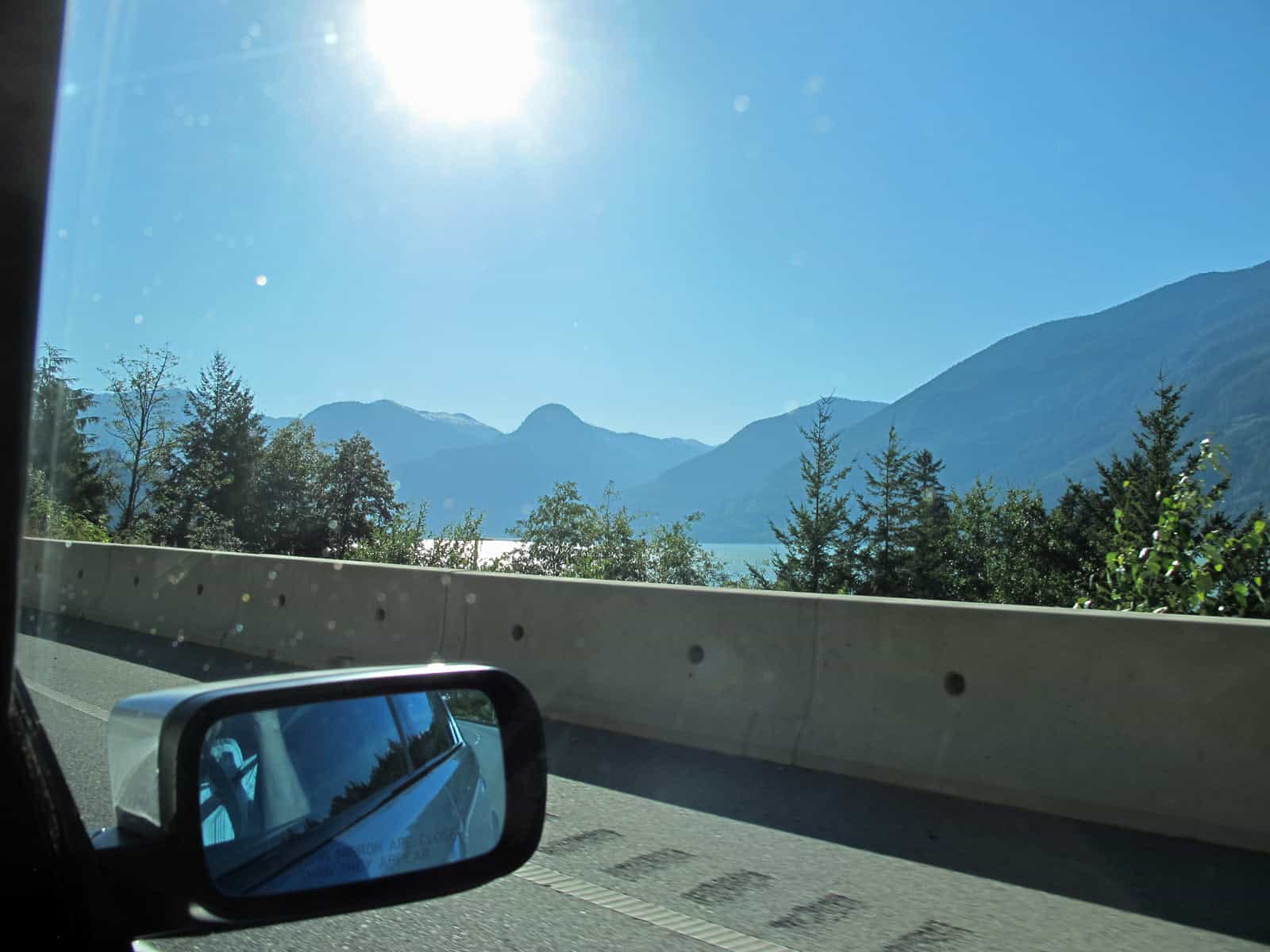 Mountain scenery on the Sea-to-Sky Highway drive from Vancouver to Whistler