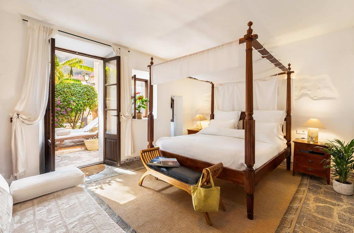 Double Room With Garden Terrace (with four-poster bed) at Ca'n Roses