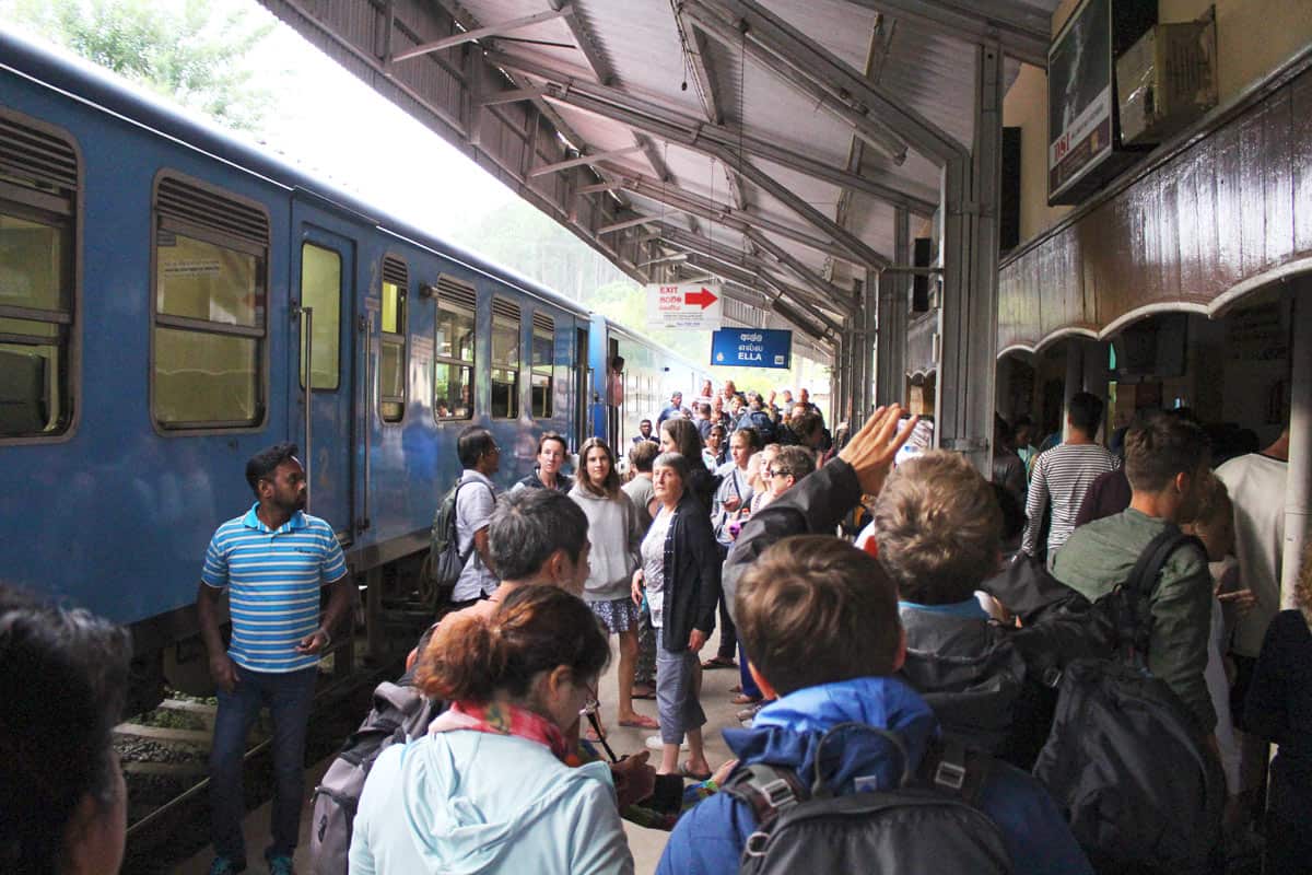 People thronging the Ella train station
