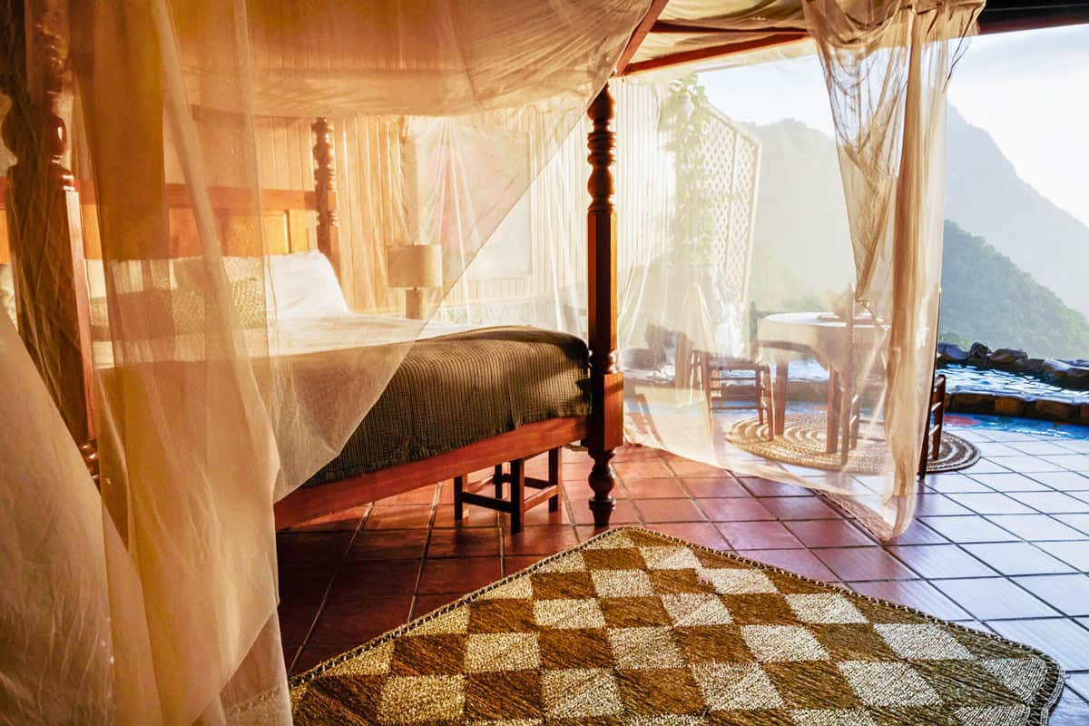 Ladera Resort bedroom with open wall