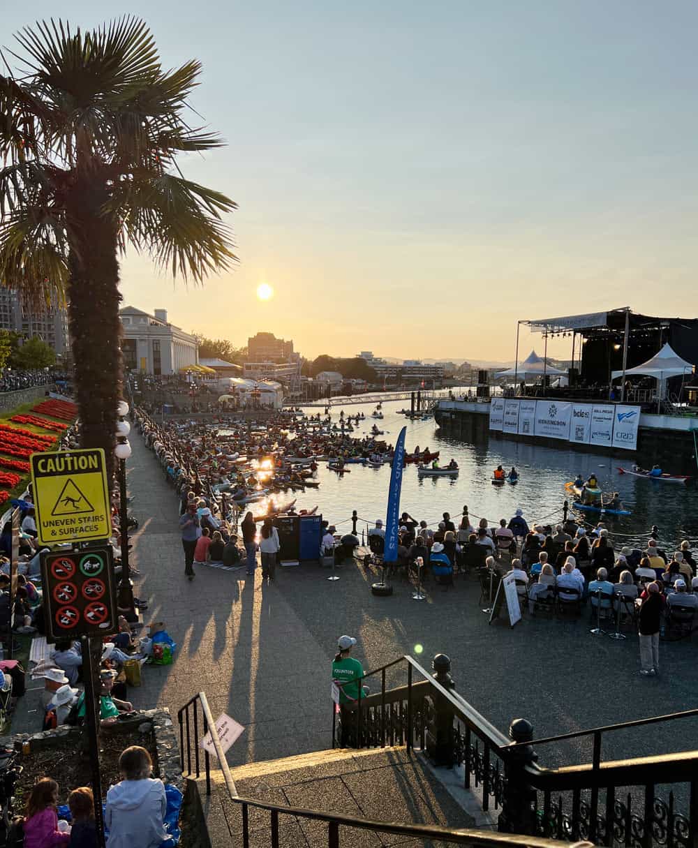 The sun sets over Victoria Symphony Splash 