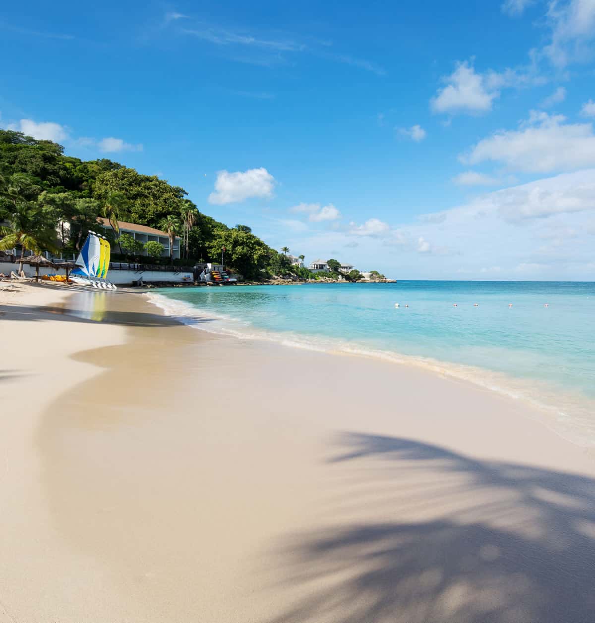 White sand beach on Antigua with no people