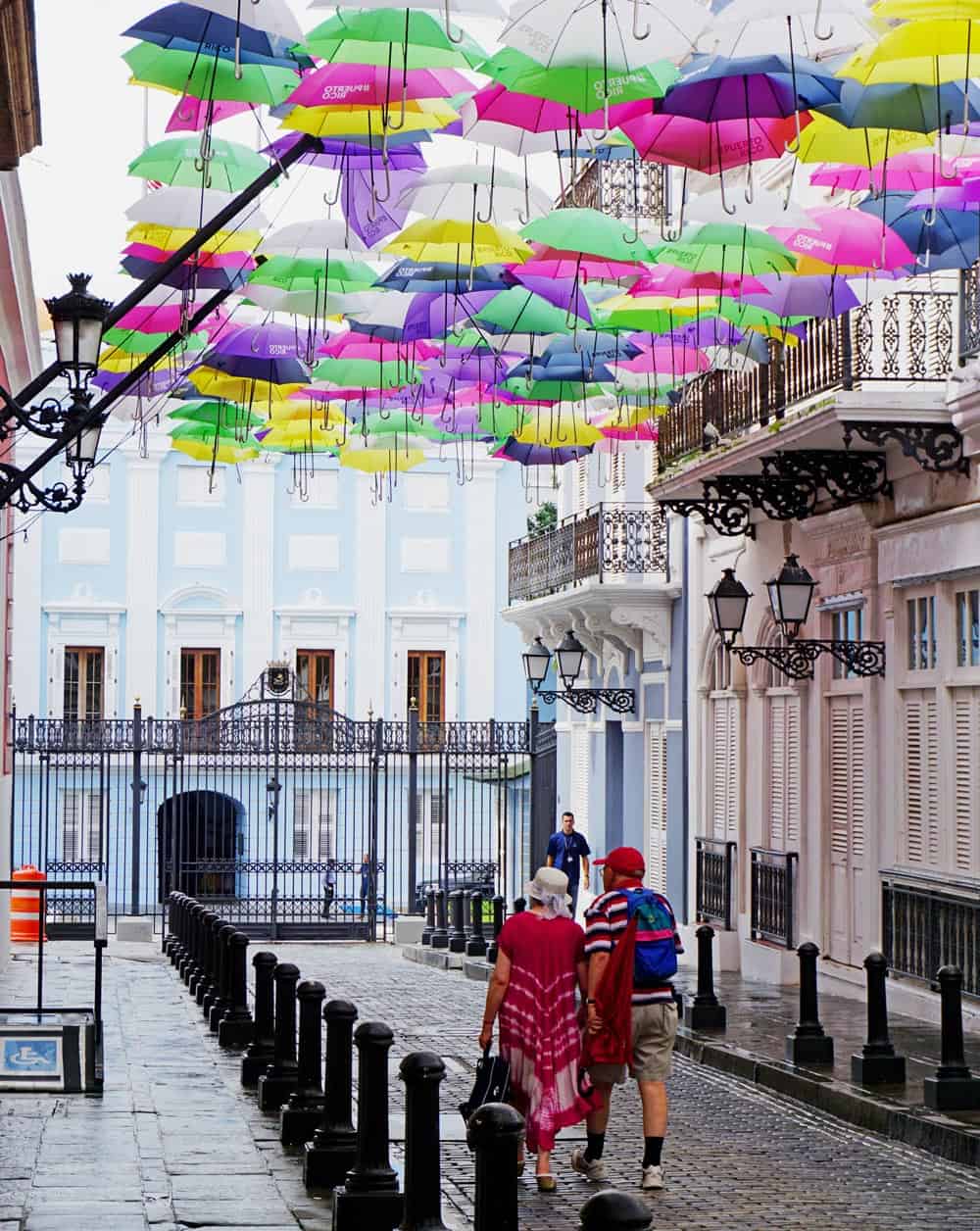 Umbrella street in Old San Juan
