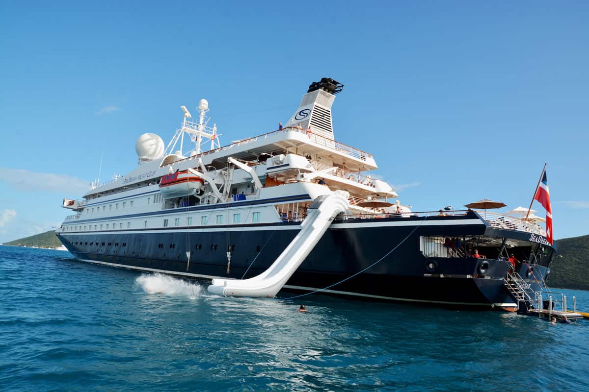 Waterslide off Sea Dream Yacht Club ship