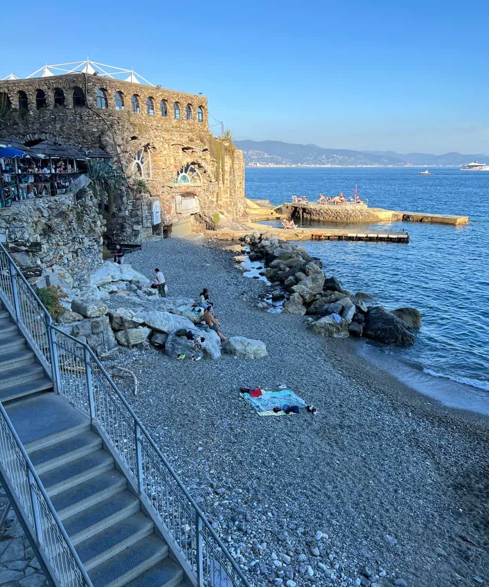 Pebble beach outside of Portofino