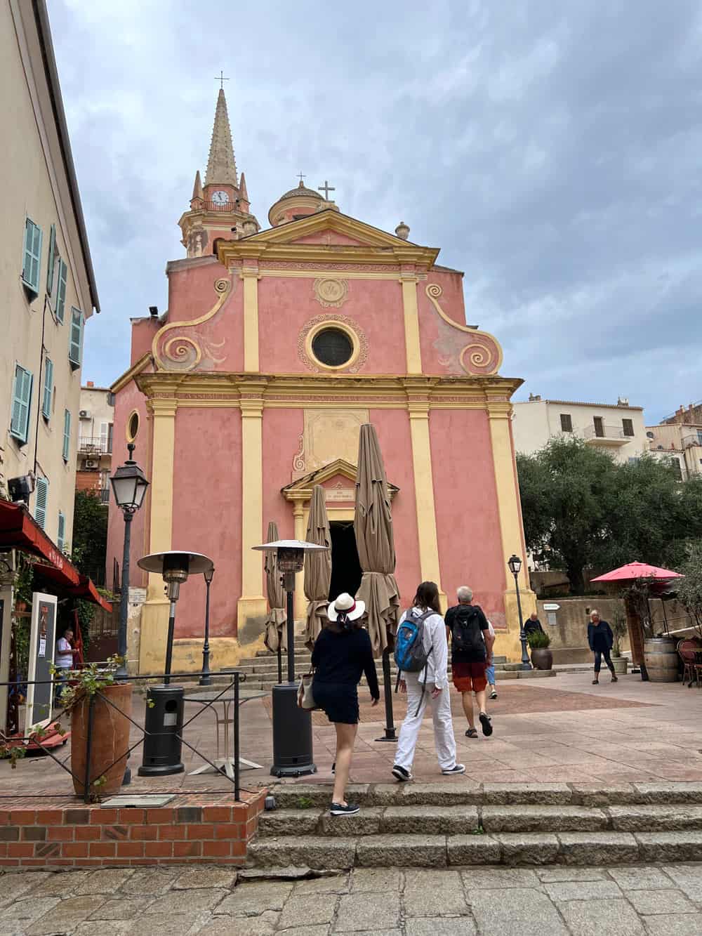 Pink church in Calvi, Corsica