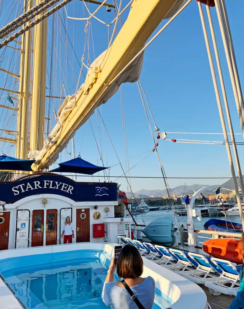 Stern pool on the Star Flyer cruise ship