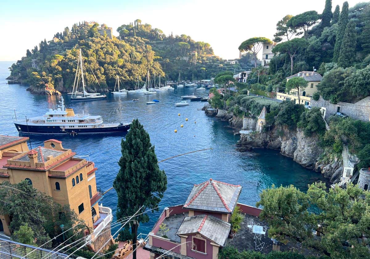 Looking down at Portofino harbor