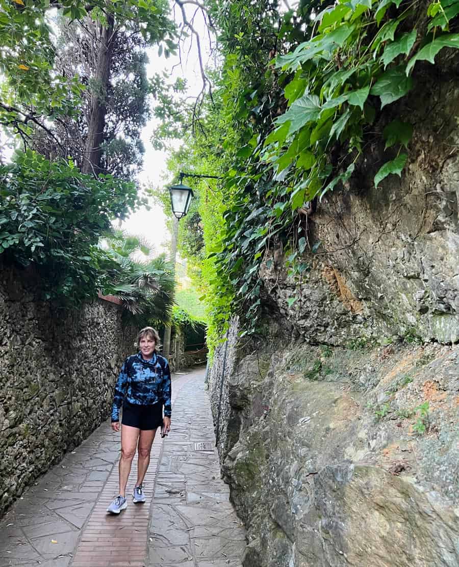 Walking along the path from Portofino to the lighthouse