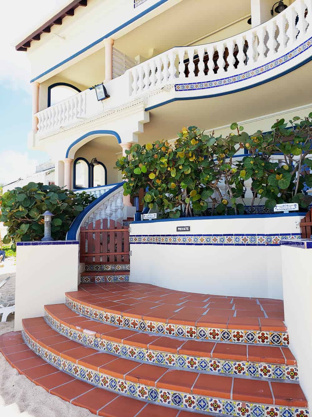 Stairs leading to Le Petit Hotel, St. Martin