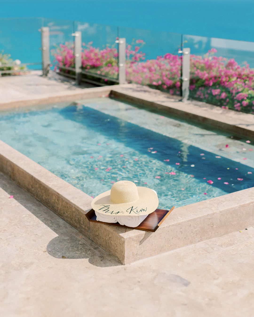 Sun hat by a private plunge pool at Grand Velas Los Cabos
