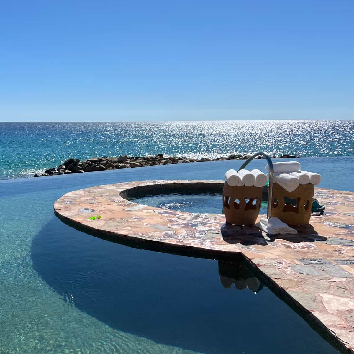 Oceanfront pool and hot tub at Waldorf Astoria Los Cabos Pedregal