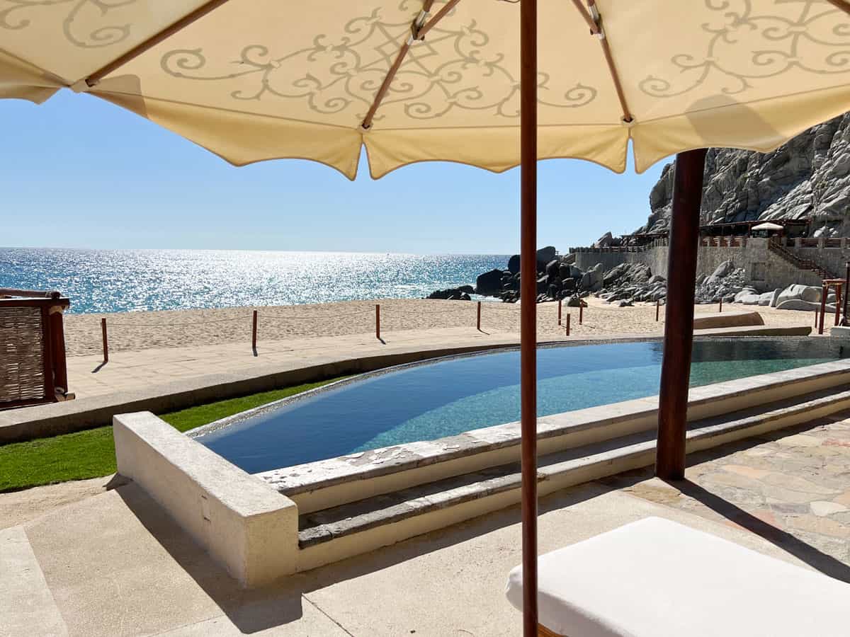 Private infinity pool for a 2-bedroom suite at Waldorf Astoria Los Cabos Pedregal