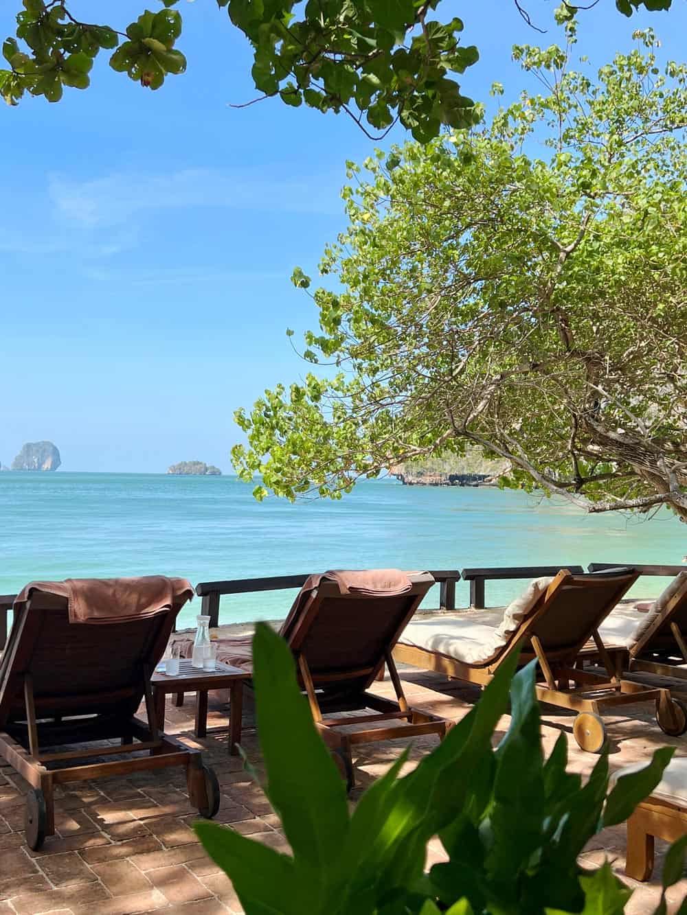 Rayavadee beach chairs overlooking Phranang Beach