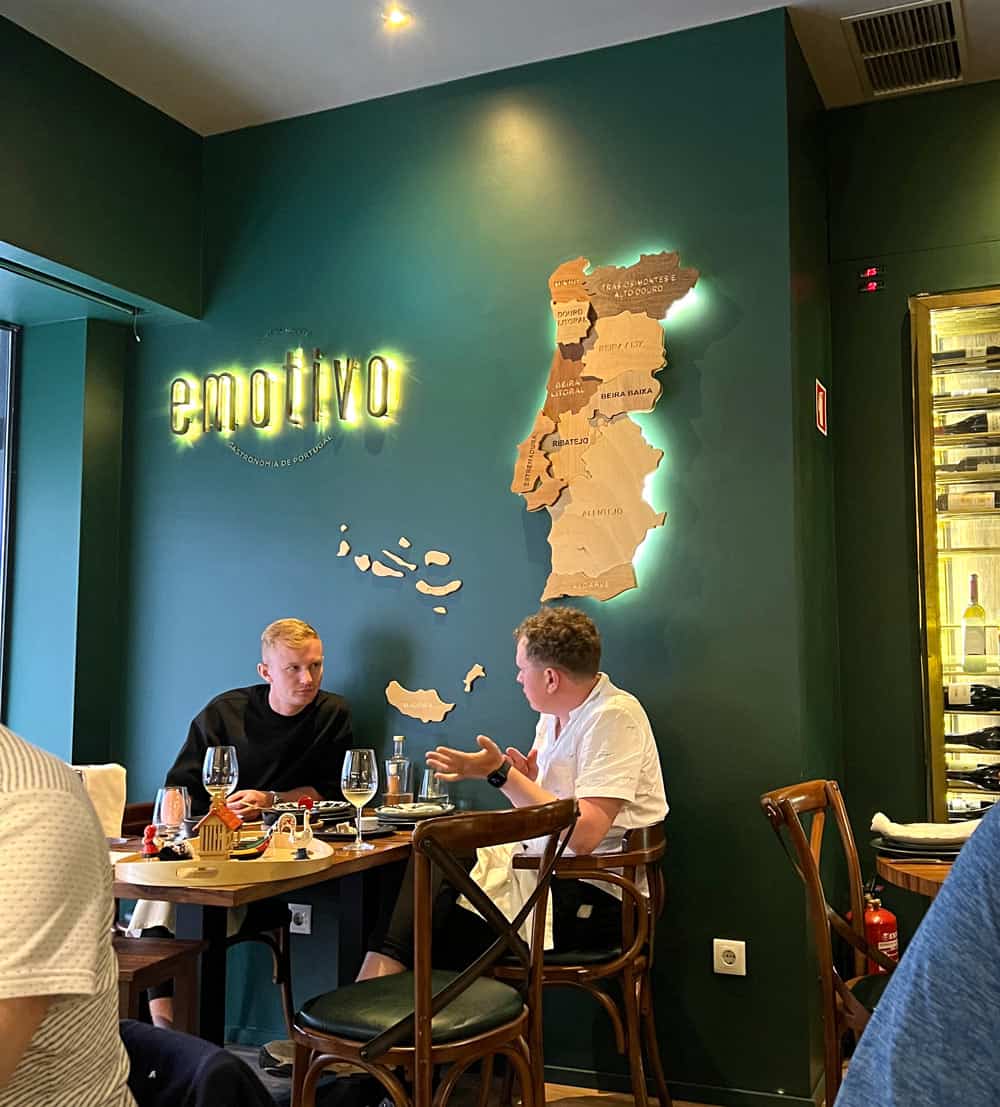 Couple eating dinner at Emotivo