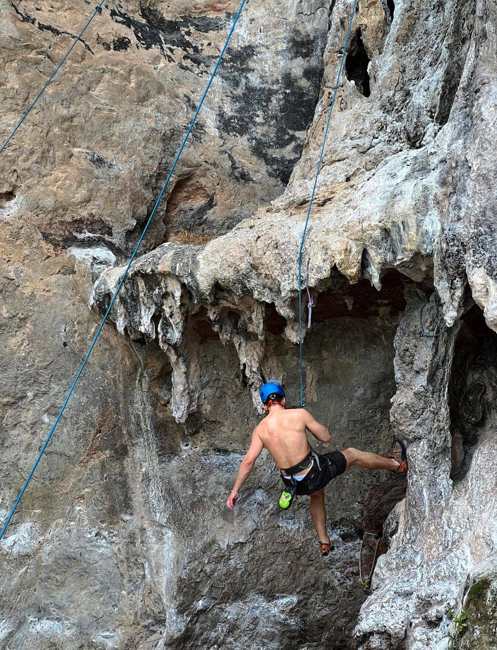 Man rock climbing on Railay